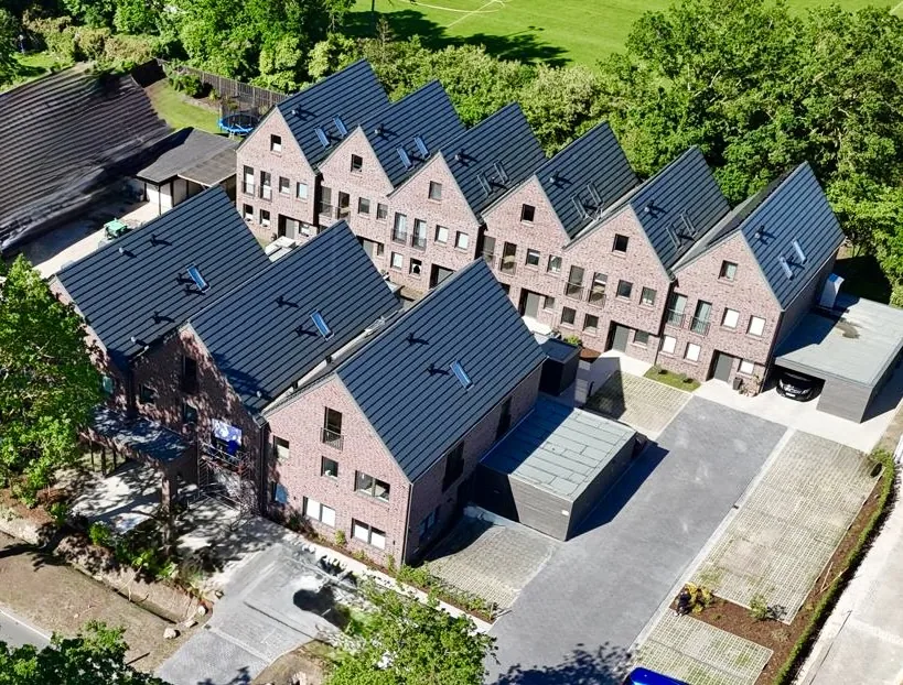 Luftaufnahme des Wohnquartiers an der Dorfstraße in Friedrichsfehn